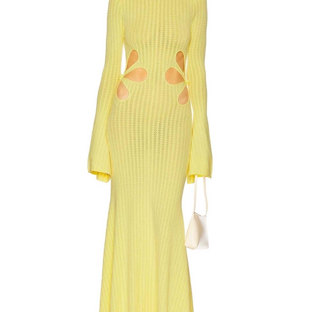 Sau Lee Destiny Knit Dress Yellow